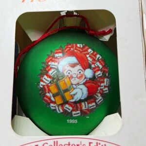 Green Christmas‎ Ornament with Santa Design